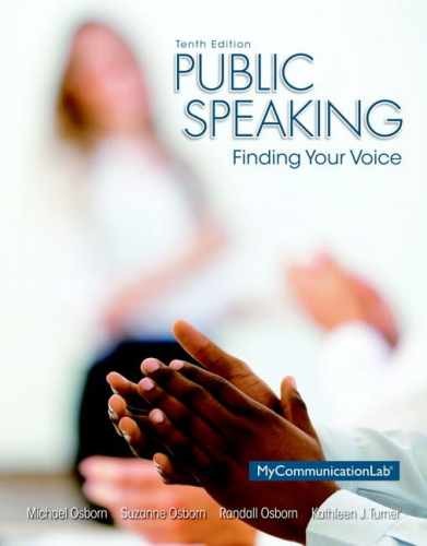 Public Speaking: Finding Your – Paperback, by Osborn Michael; Osborn – Very Good