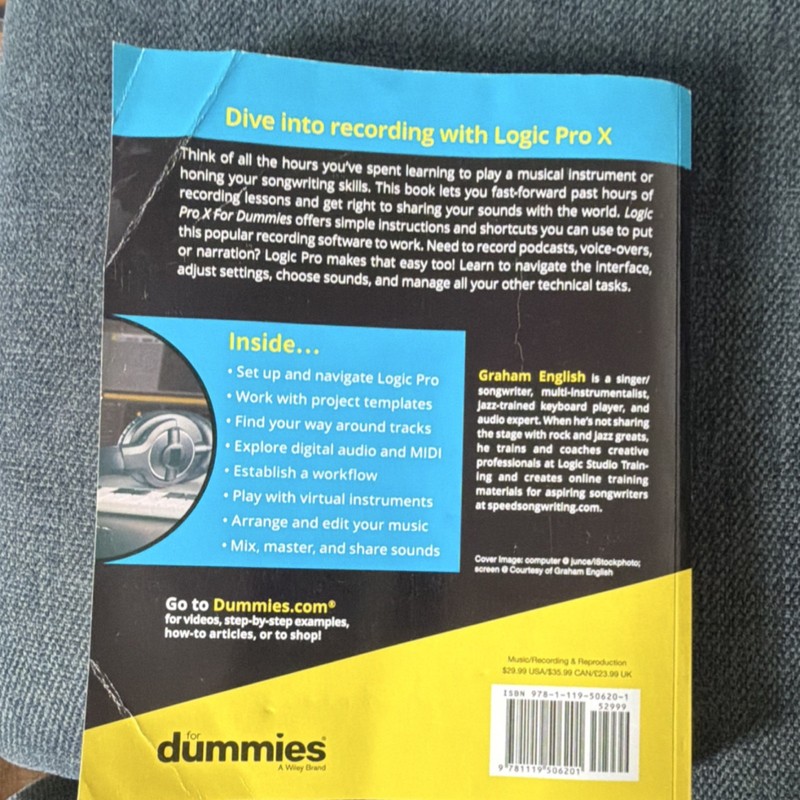 Logic Pro X For Dummies 2nd Edition Music Production Guide Beginner Mac DAW Book gallery