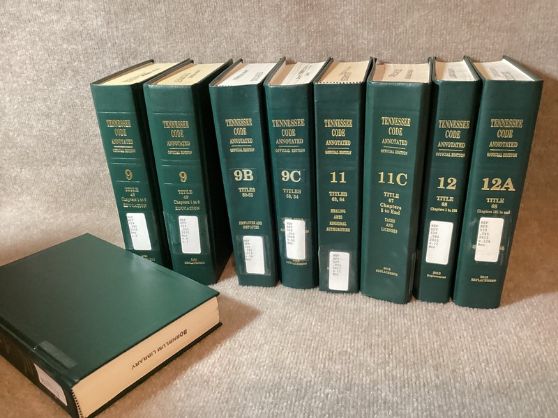 Tennessee Code Annotated Law Book Titles 2 9 9B 9C 11 11C 12 12A gallery