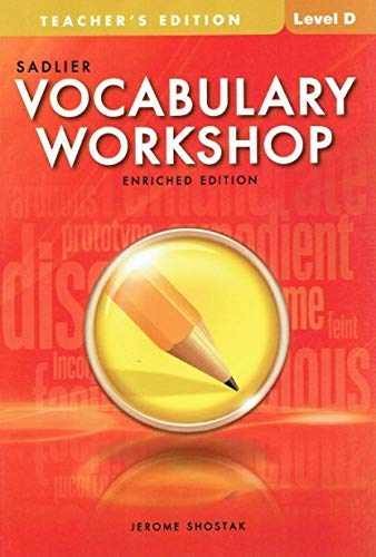 Sadlier Vocabulary Workshop – Paperback, by Jerome Shostak; William – Very Good