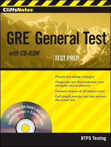 Cliffsnotes GRE General Test [With CDROM] by Btps Testing