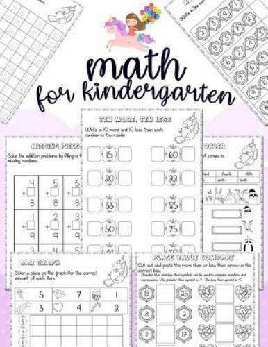 Math for Kindergarten: Unicorn Math Activity Book for Kindergarten and First …