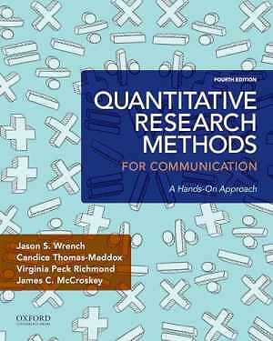 Quantitative Research Methods for – Paperback, by Wrench Jason S.; – Good