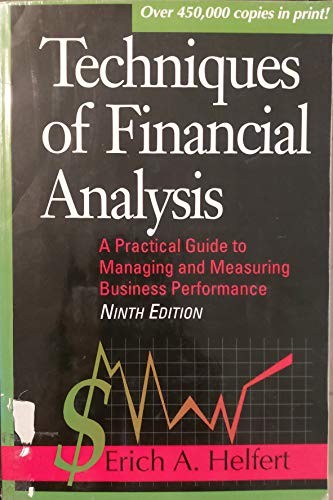 Techniques for Financial Analy – VERY GOOD