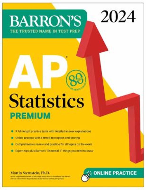 AP Statistics Premium, 2024: 9 Practice Tests + Comprehensive Rev