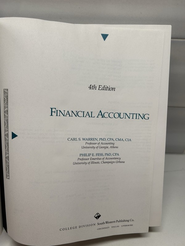 Financial Accounting - Hardcover, by Warren and Fess - 4th Edition SKU F3 gallery