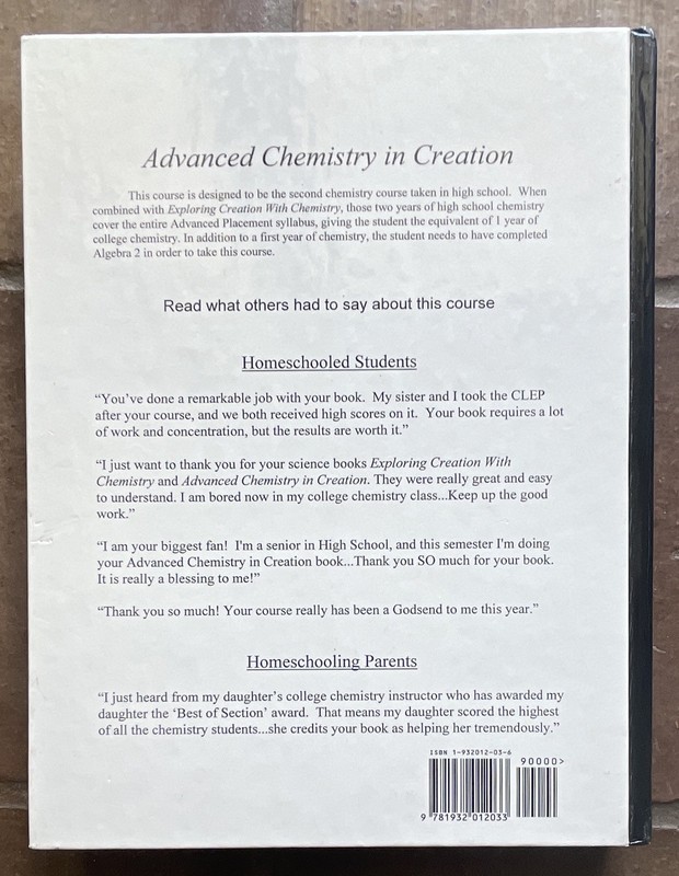 Apologia Advanced Chemistry in Creation Dr. Jay L. Wile 2001 + Solutions, tests gallery