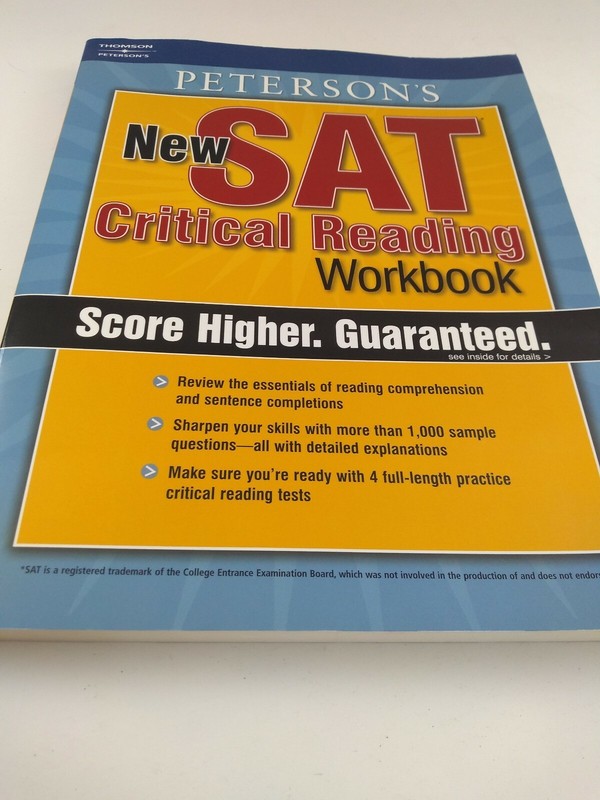 SAT Critical Reading Workbook, 1st Ed by Peterson’s, Paperback! Sku#60