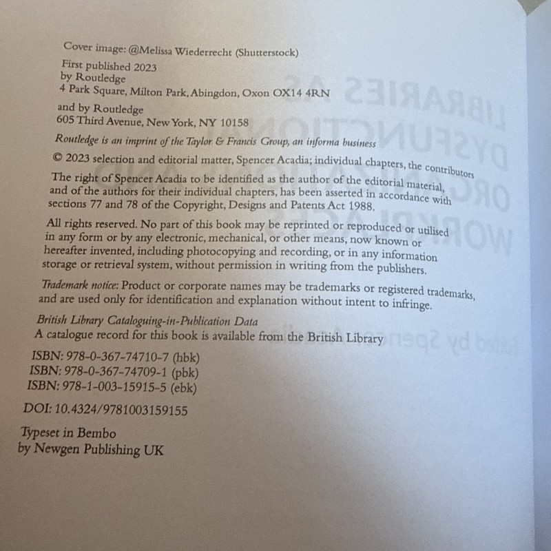 Libraries as Dysfunctional Organizations and Workplaces Spencer A gallery