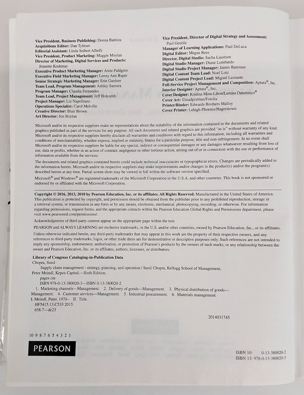 Supply Chain Management Strategy Planning and Operation 6th Ed Hardcover #W4187 gallery