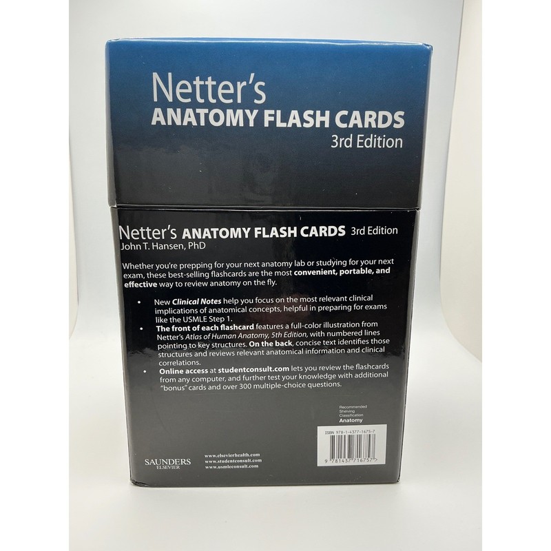 Netter's Anatomy Flash Cards 3rd Edition John T. Hansen Excellent Condition gallery