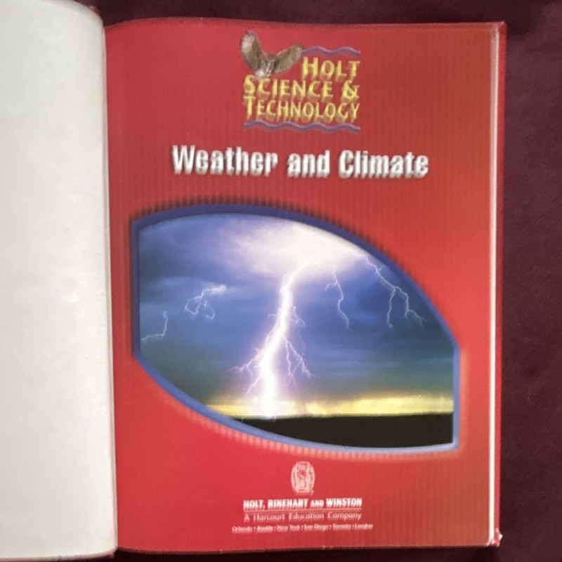 Holt Science & Technology Weather and Climate Hardcover Textbook 0-03-050073-7 gallery