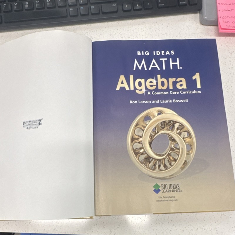 Big Ideas Math Learning Algebra 1 Hardcover Textbook Ron Larson Boswell 2015 gallery