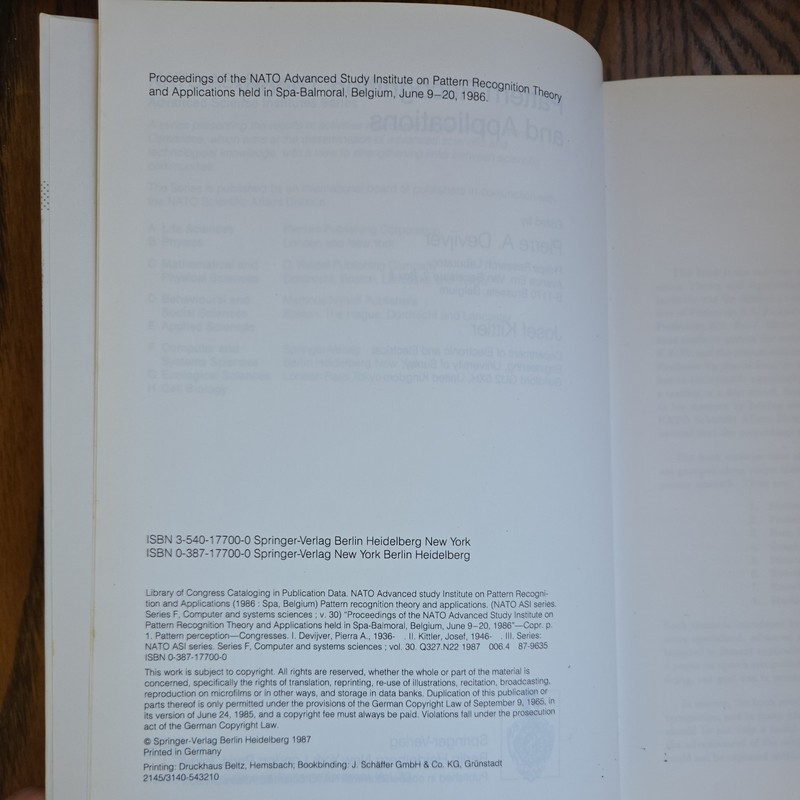 Pattern Recognition Theory and Applications by Pierre A. Devijver (English) Pape gallery
