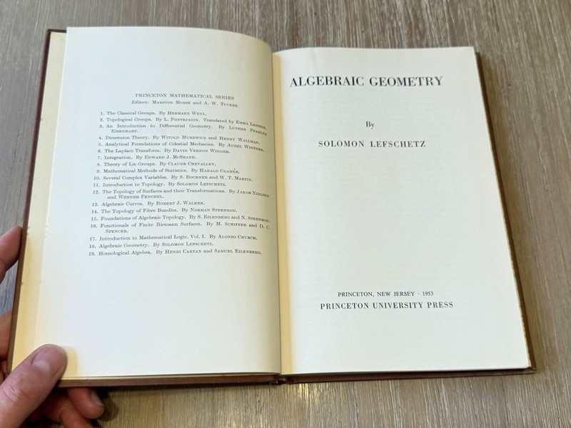Algebraic Geometry by Solomon Lefschetz 1953 Hardcover / 1st Edition gallery