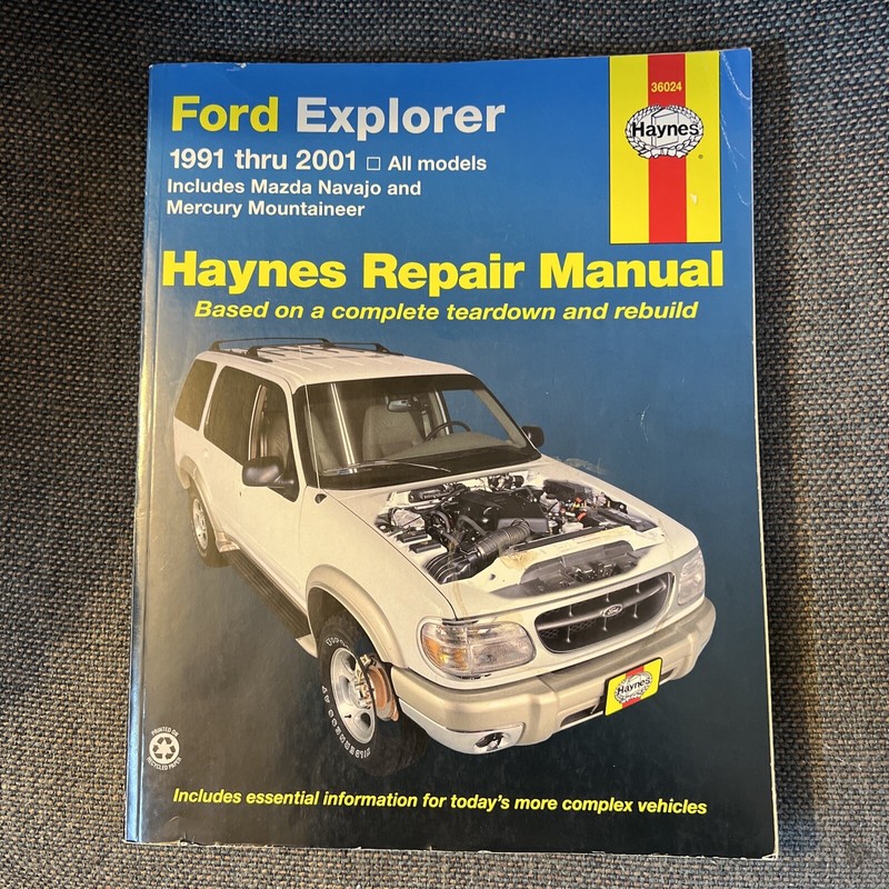 Haynes Repair Manual Ford Explorer 1991-2001 Mazda Navajo Mercury Mountaineer
