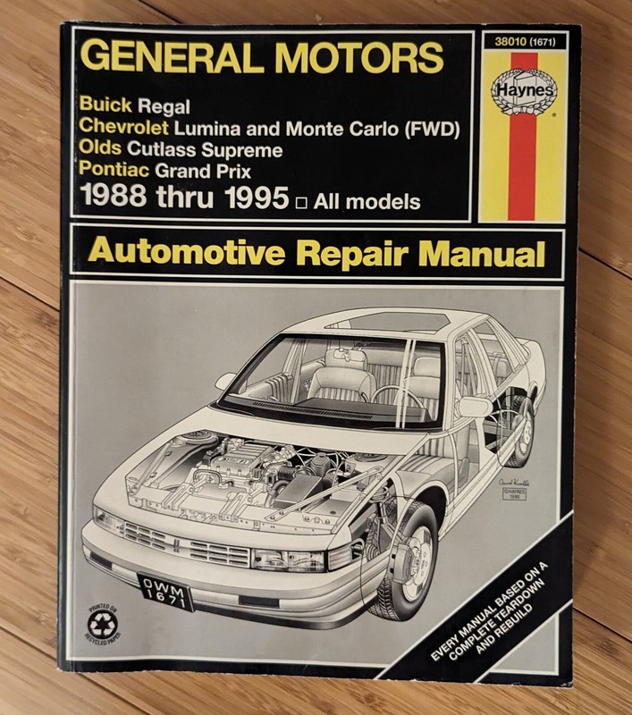 Automotive Repair Manual, General Motors 1988 thru 1995, Like New
