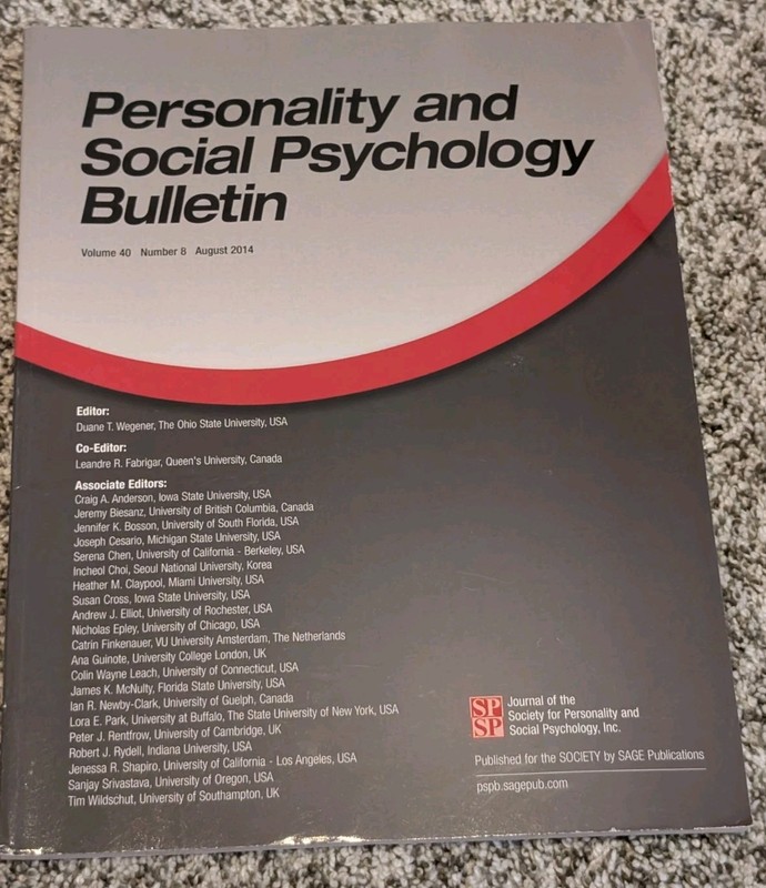 Personality and Social Psychology Bulletin, August 2014, Volume 40, Number 8
