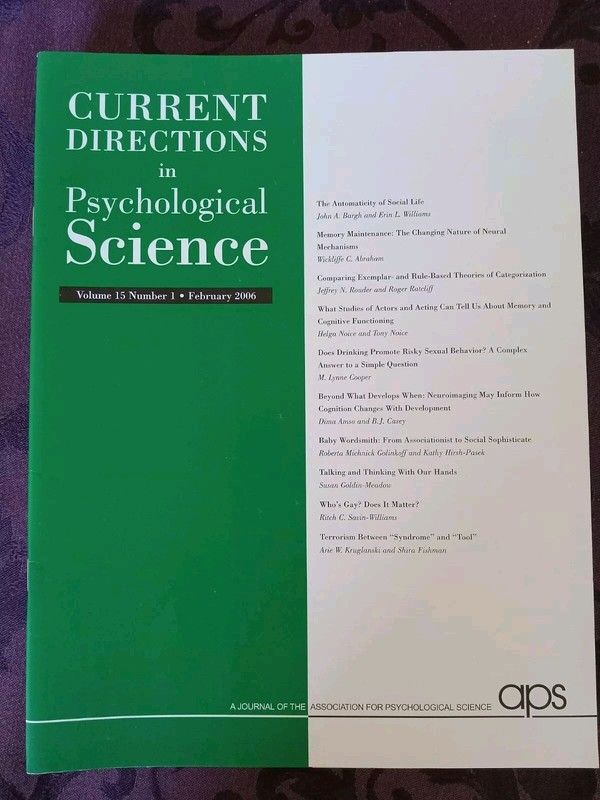Current Directions in Psychological Science (Volume 15, Num. 1-6) 2006