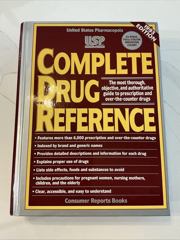 Complete Drug Reference Hardcover United States Pharmacopeia Book 1993 Edition