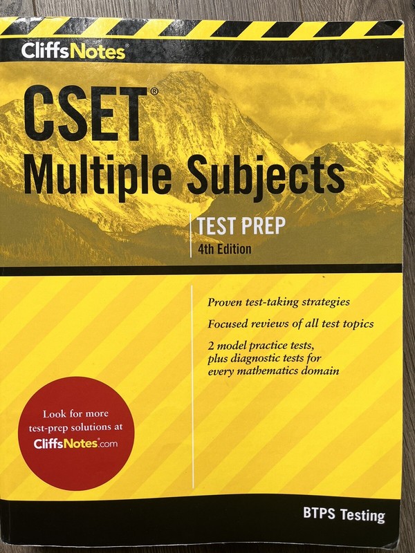 CliffsNotes CSET Multiple Subjects 4th Edition by Btps BTPS Testing (2017, Trade