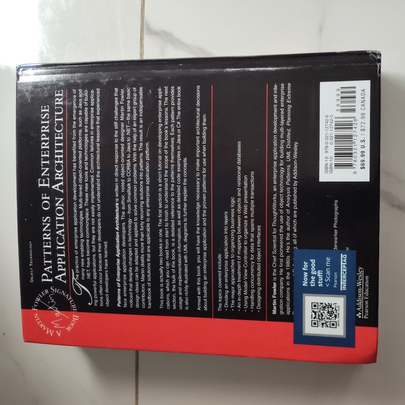 Patterns of Enterprise Application Architecture by Martin Fowler HC Very Good gallery