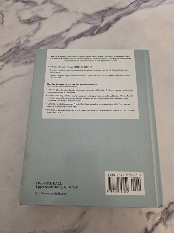 Introductory Algebra for College Students by Robert Blitzer (1997, Hardcover,... gallery