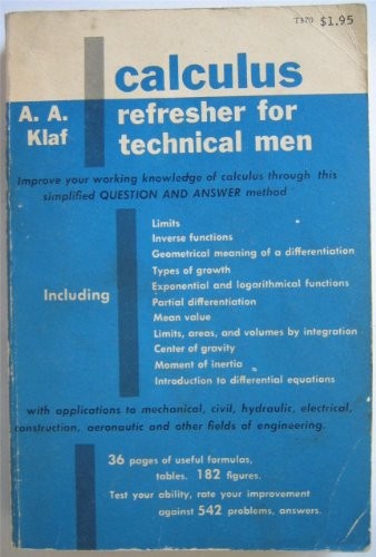 Calculus Refresher (Dover Books on Mathem… by Klaf, A. A. Paperback / softback