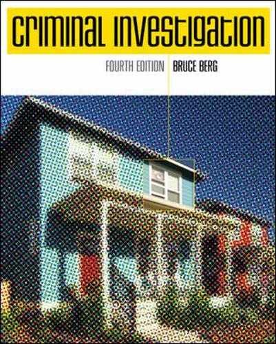 Criminal Investigation – Hardcover, by Berg Bruce – Very Good