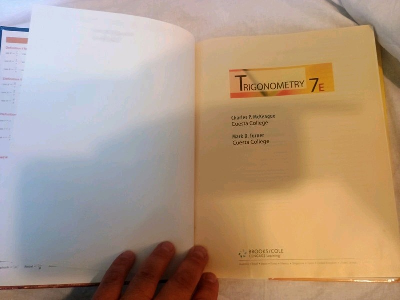 Trigonometry 7th Seventh Ed by Charles McKeague Cengage Hardcover gallery