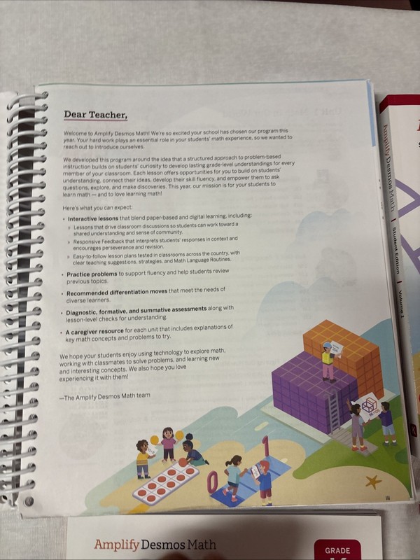 Amplify Desmos Math Grade K Set: Teachers 1 Student 1 2 & More (4 Books) gallery