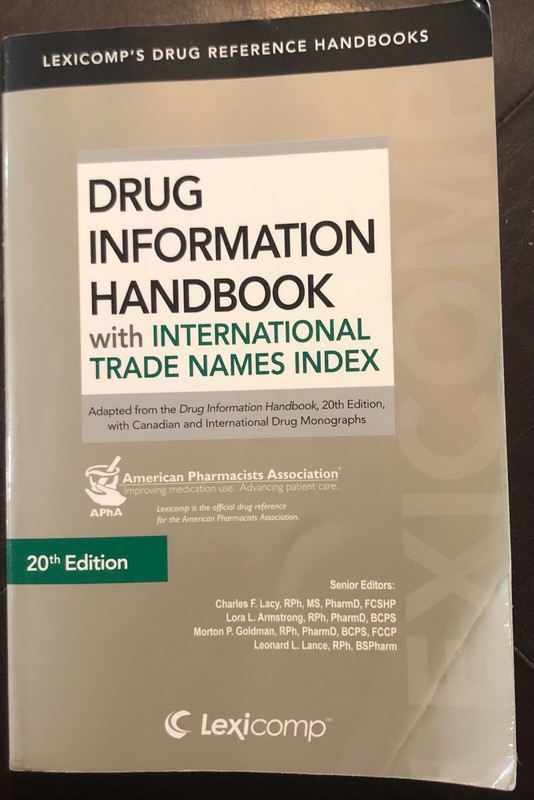Lexi-Comp Drug Information Handbook w/ International Trade Names Index 20th Ed.