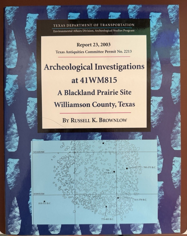 Archeological Report 41WM815 Williamson County TX Blackland Prairie TxDOT 2003