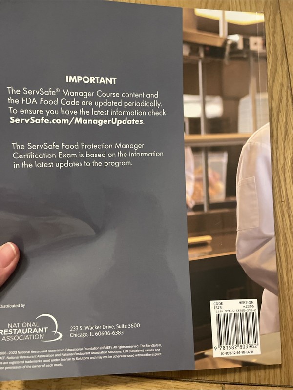 ServSafe Manager 7th Edition Revised 2022 FDA Food Code Restaurant Guide gallery