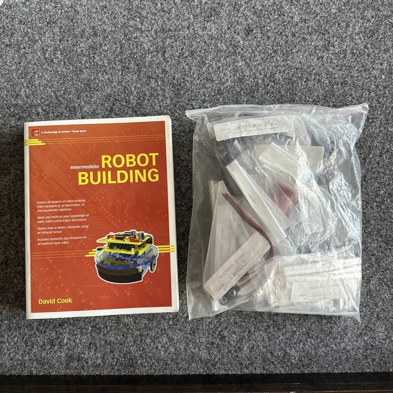 Intermediate Robot Building Paperback by David Cook + parts to build the robot!