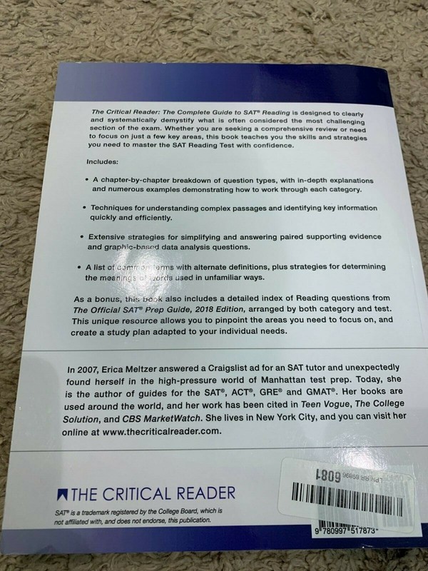 The Critical Reader : The Complete Guide to SAT Reading, 3rd Edition by Erica L. gallery