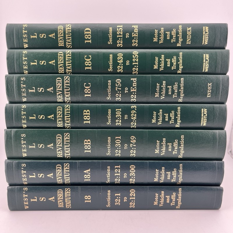 West’s LSA Louisiana Revised Statutes Sections 18A-18D 32:1 To 32:End Motor Vehi