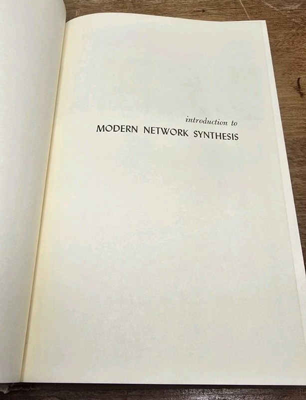 Network Analysis and Synthesis - M. E. Van Valkenburg (1967) 5th Printing HC gallery