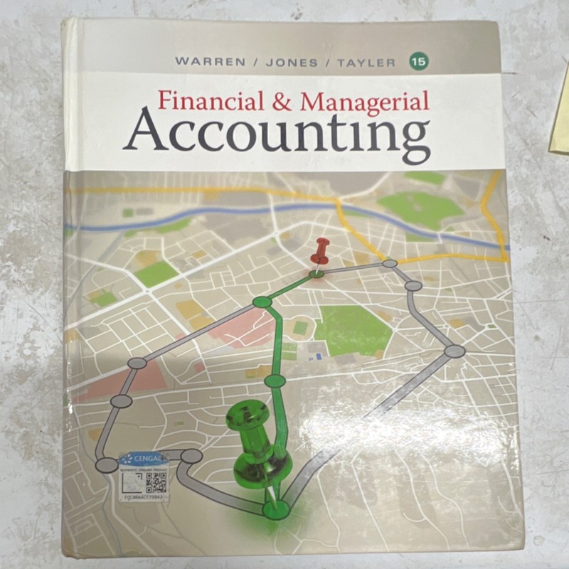 Cengage Financial & Managerial Accounting 15th Ed Hardcover Warren Jones Tayler