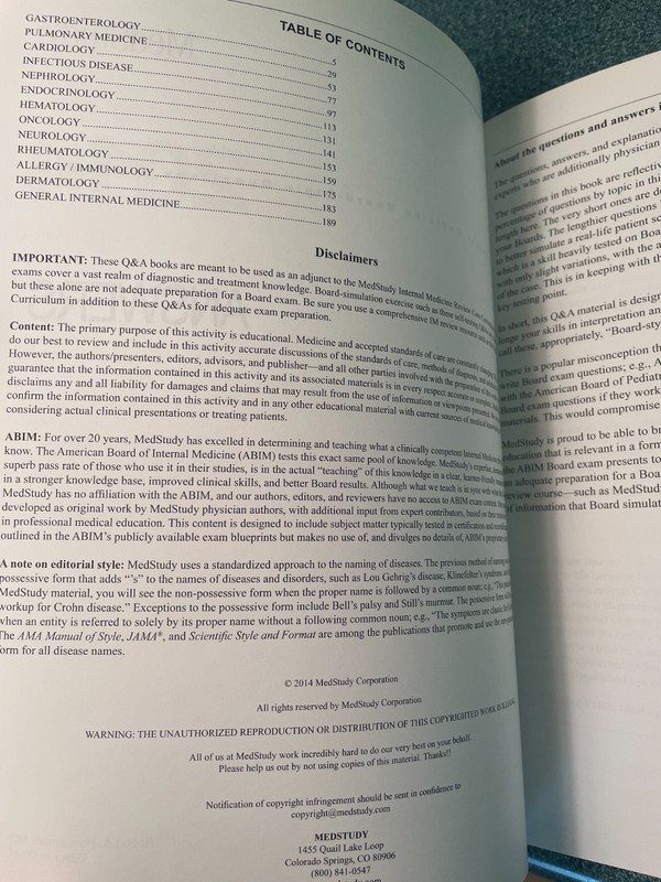 2014 MedStudy Internal Medicine Board-Style Questins & Answers - Excellent gallery