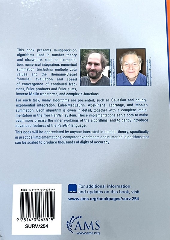 Numerical Algorithms for Number Theory Using Pari/GP K. Belabas, H. Cohen gallery