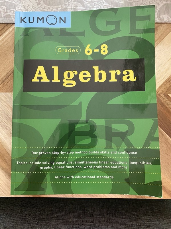 Kumon Math Workbooks Algebra Grades 6-8 PB 2016 Intermediate Answer Key