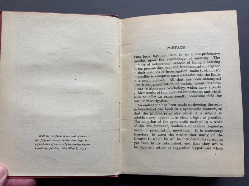 Psychology of Insanity by Bernard Hart (1912, First Edition) gallery