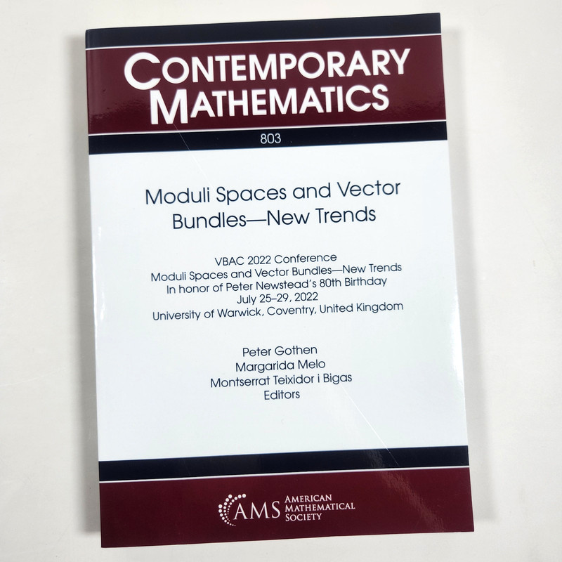 Contemporary Math Moduli Spaces Vector Bundles New Trends Vol 803 PB 2024 AMS
