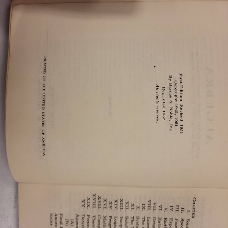 Barnes Noble Algebra College Outline Series Gerald E Moore Math Textbook 1952 gallery