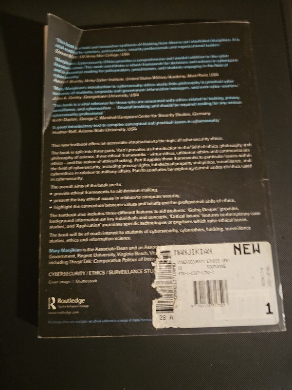 Cybersecurity Ethics : An Introduction by Mary Manjikian gallery
