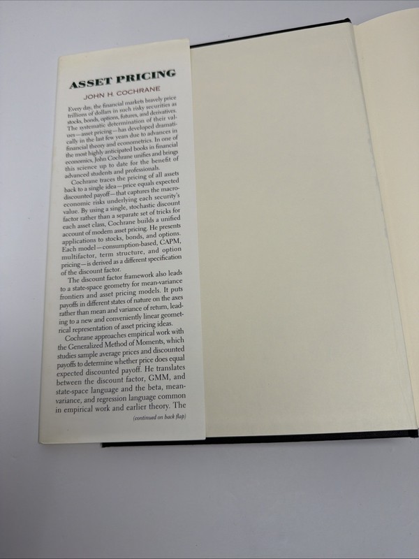 Asset Pricing by Cochrane, John H Hardback Book gallery