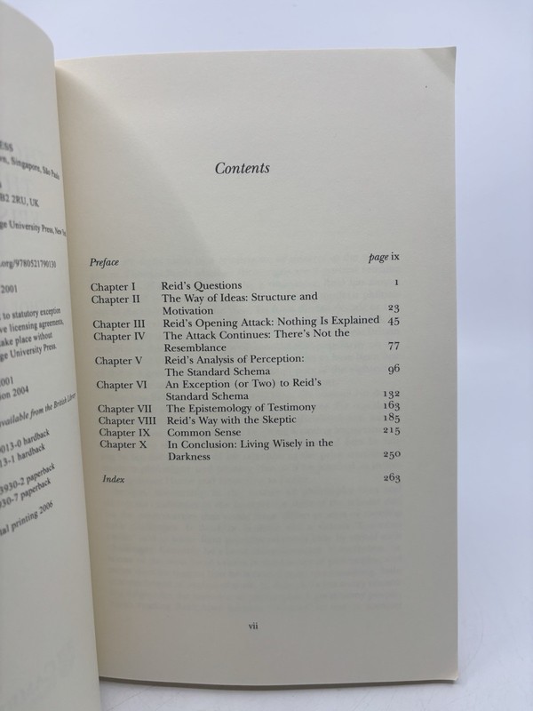 THOMAS REID AND THE STORY OF EPISTEMOLOGY Nicholas Wolterstorff PB VGC gallery