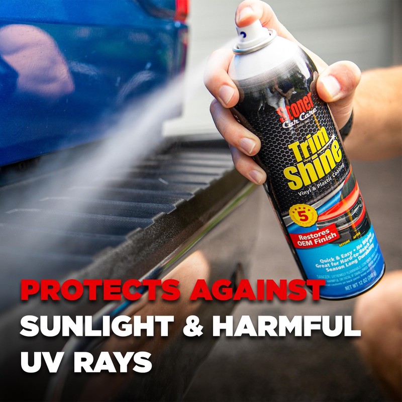 Trim Shine Restorer for Cars – Black Plastic & Vinyl Protectant Coating – 12 oz gallery