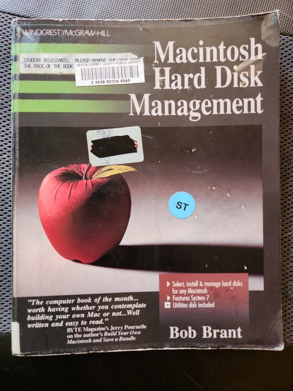 Macintosh Hard Disk Management by Bob Brant (1992, Trade Paperback)